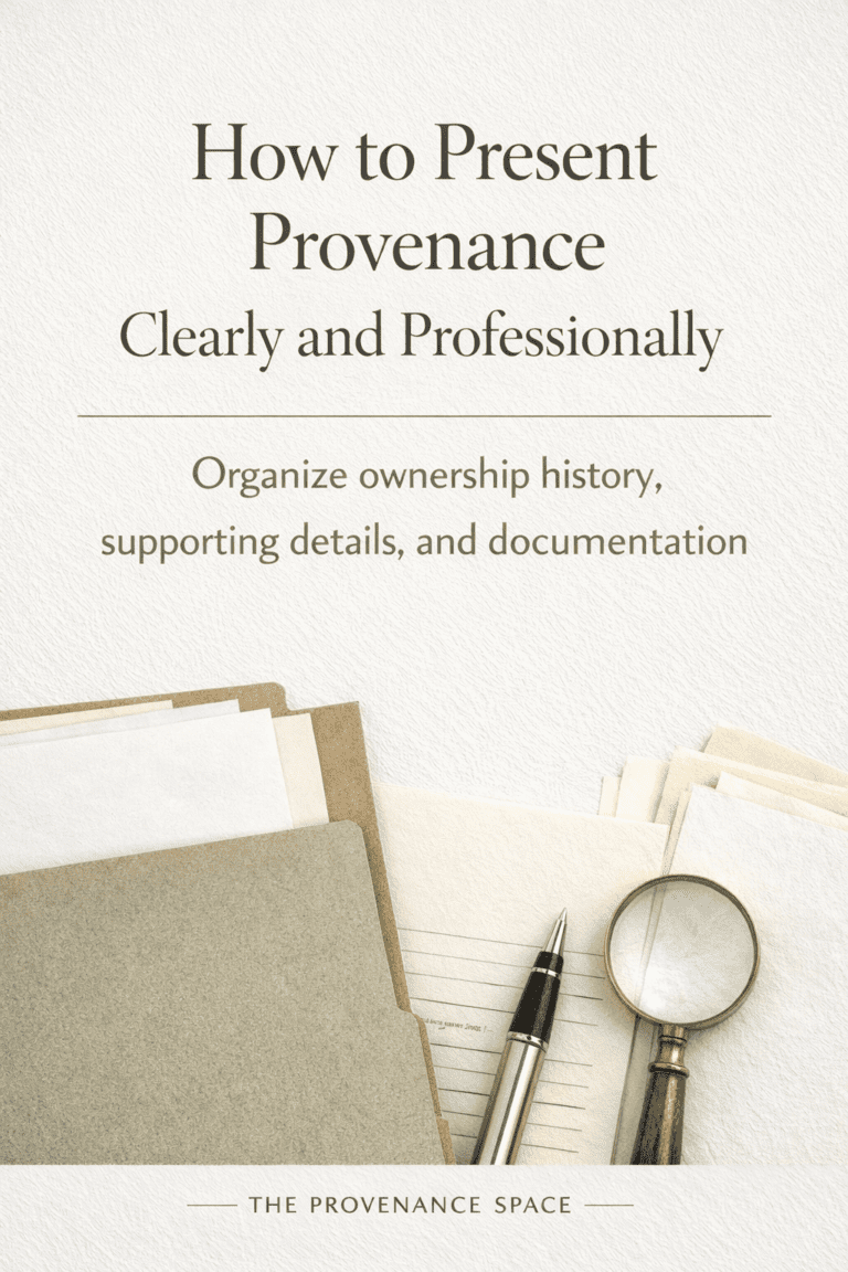How to Present Provenance Clearly and Professionally